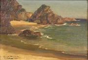 Lionel Walden Rocky Shore, oil painting by Lionel Walden, Sweden oil painting artist